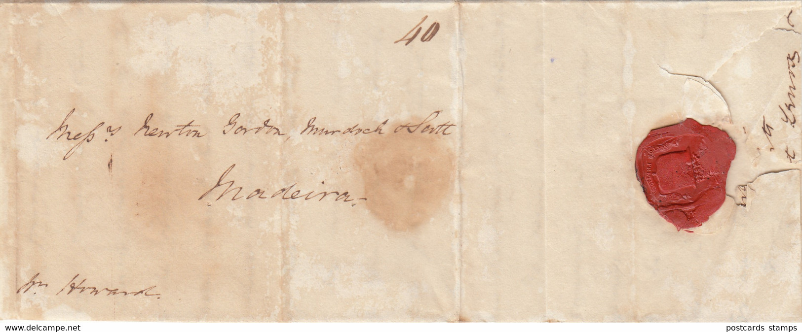 New York - Madeira, Entire Letter From 1827 - ...-1853 Prefilatelia