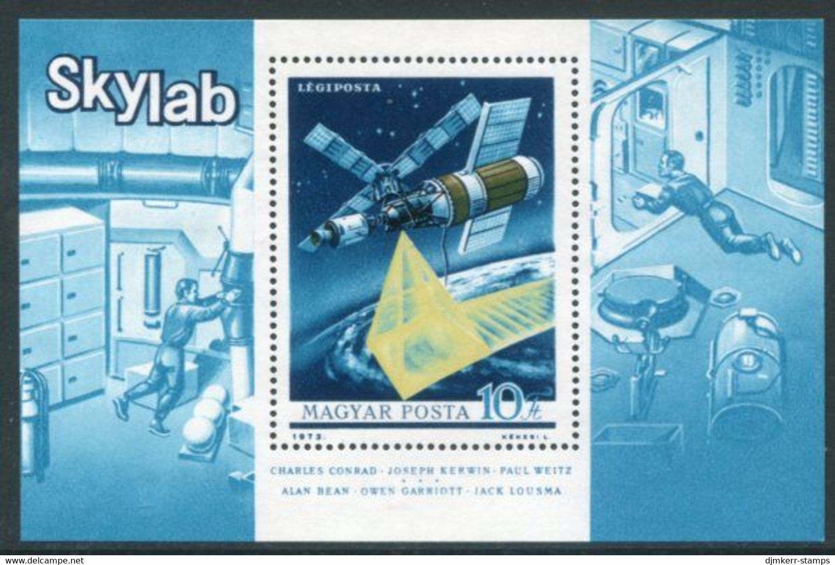 HUNGARY 1973 Skylab Space Station MNH / **.  Michel Block 101 - Blocs-feuillets
