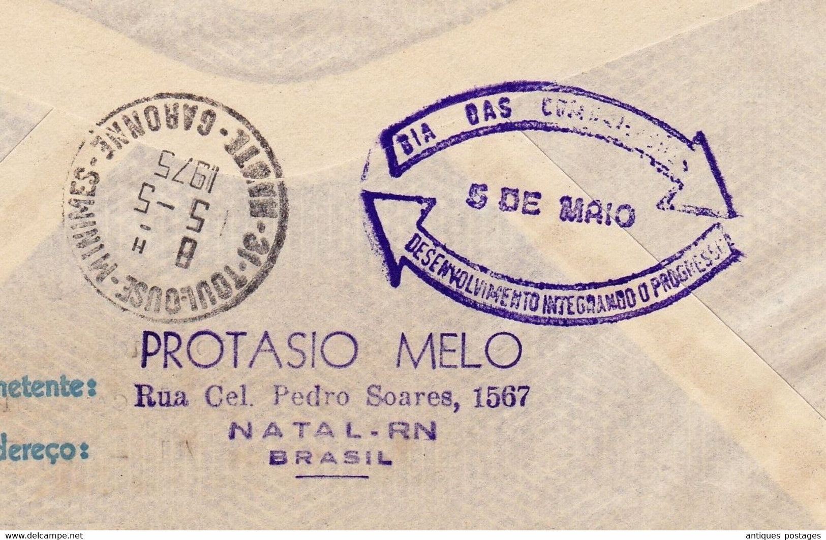 Brésil Brazil Brasil Natal Blois Loir Et Cher Toulouse Minimes Protasio Melo 1975 - Cartas & Documentos