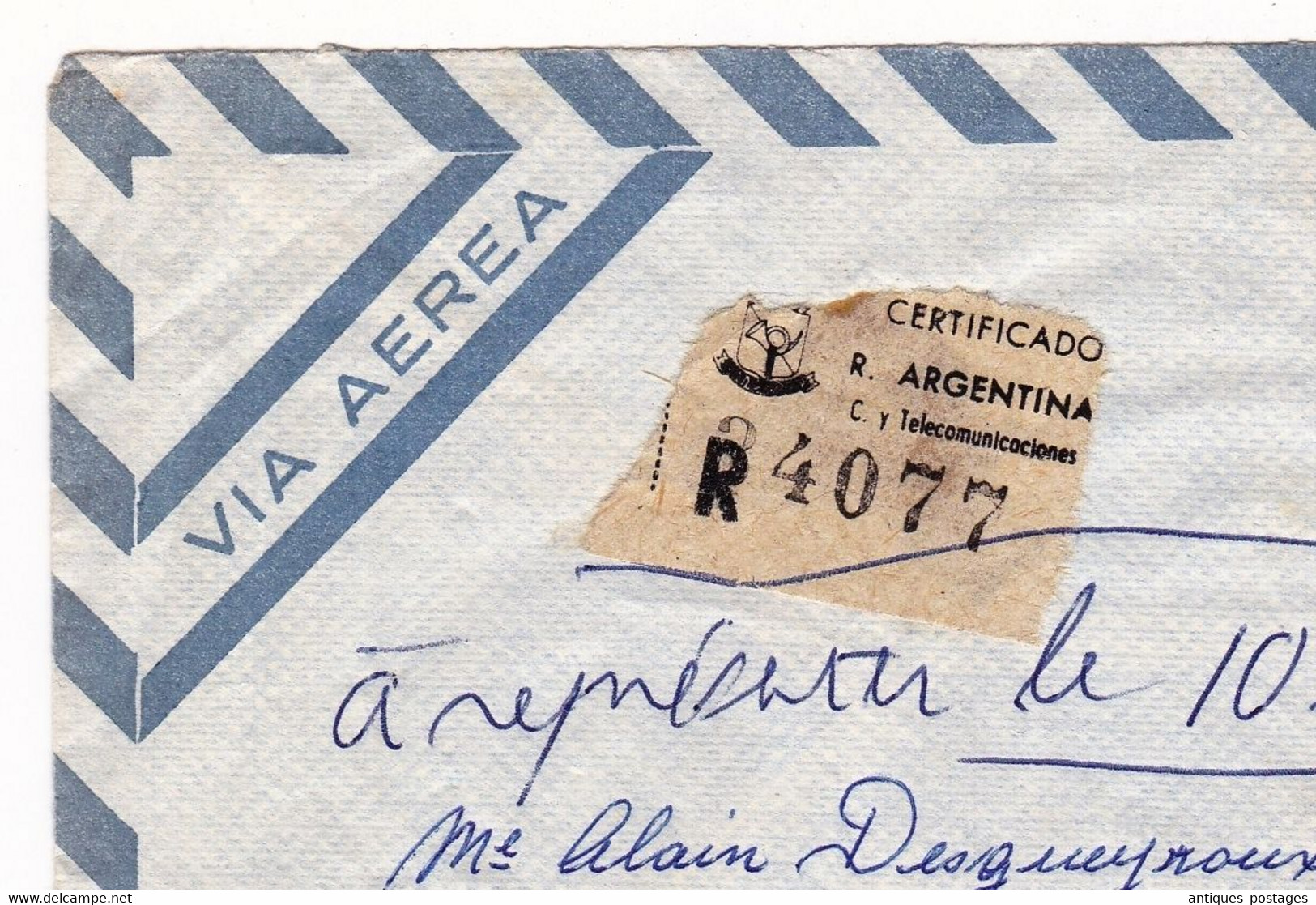 Lettre Recommandés Buenos Aires Argentine Argentina Bordeaux Gironde 1967 Certificado - Briefe U. Dokumente