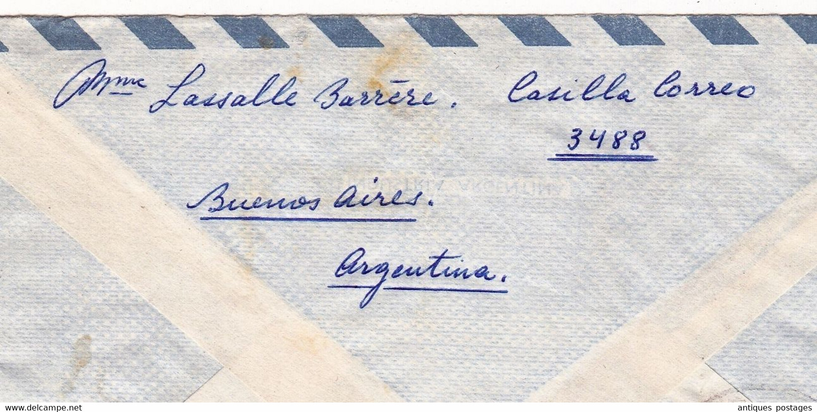 Lettre Recommandés Buenos Aires Argentine Argentina Bordeaux Gironde 1967 Certificado