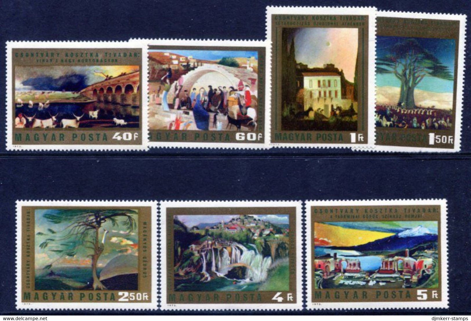 HUNGARY 1973 Kosztca Paintings MNH / **.  Michel 2878-84 - Unused Stamps