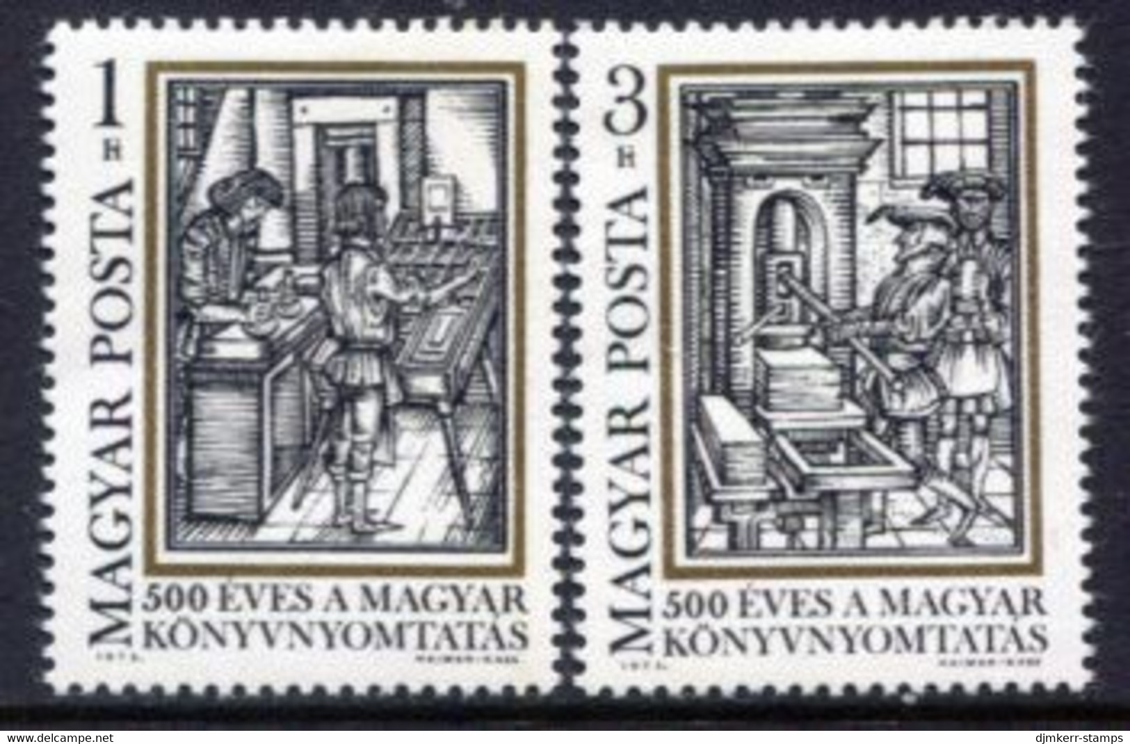 HUNGARY 1973 Quincentenary Of Printing  MNH / **.  Michel 2876-77 - Ongebruikt