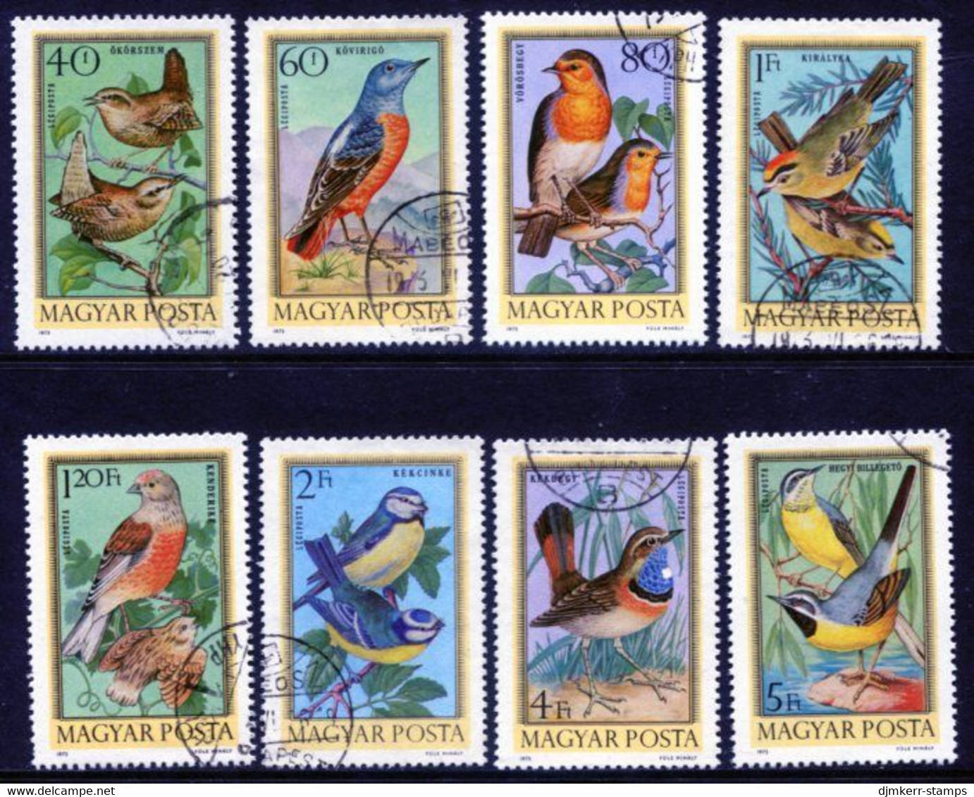 HUNGARY 1973 Songbirds Used.  Michel 2855-62 - Gebraucht