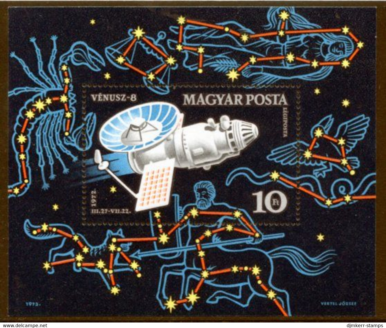 HUNGARY 1973 Venus Space Probe Block MNH / **.  Michel Block 96 - Unused Stamps