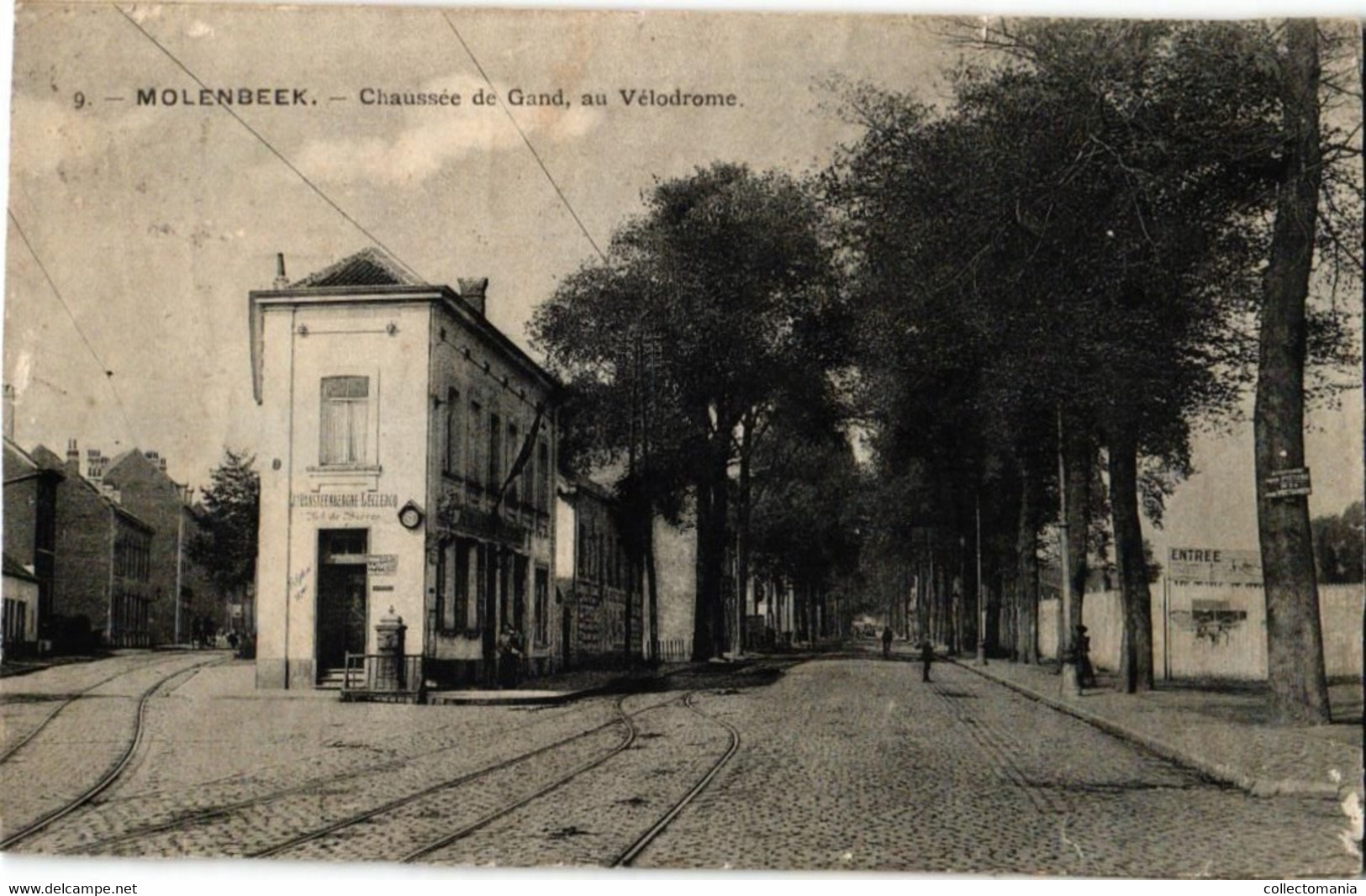 1 CP Bruxelles  MOLENBEEK   Chausséé De Gand Au Vélodrome  Café Vansteenberghe - Leqlercq   1912  Edit. Nels - Molenbeek-St-Jean - St-Jans-Molenbeek