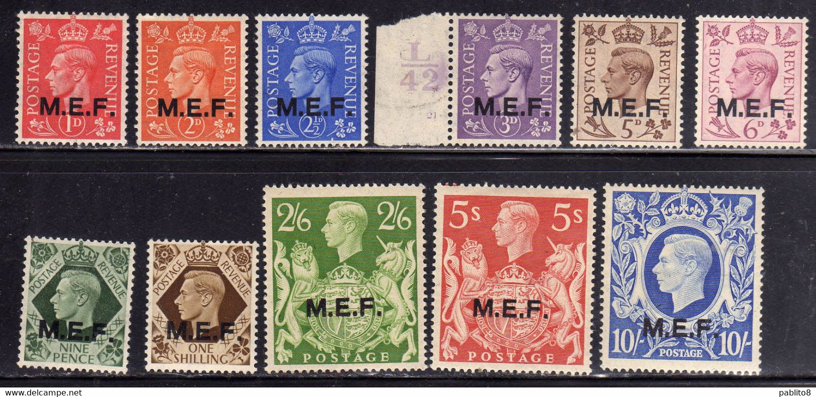 MEF 1943 - 1947 M.E.F. SERIE COMPLETA COMPLETE SET MNH - Occ. Britanique MEF