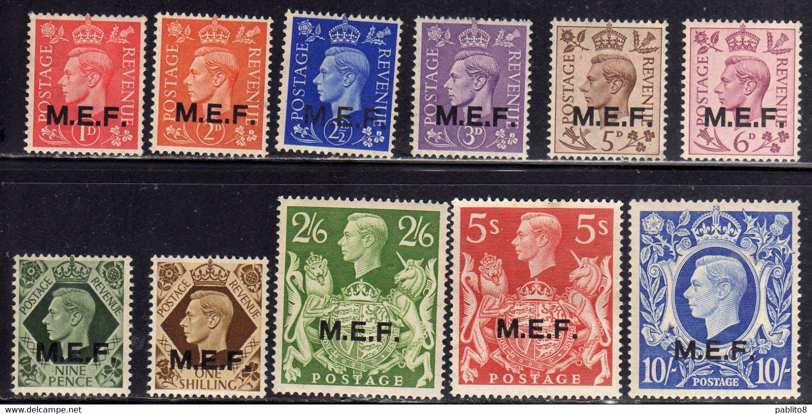 MEF 1943 - 1947 M.E.F. SERIE COMPLETA COMPLETE SET MNH - Britische Bes. MeF