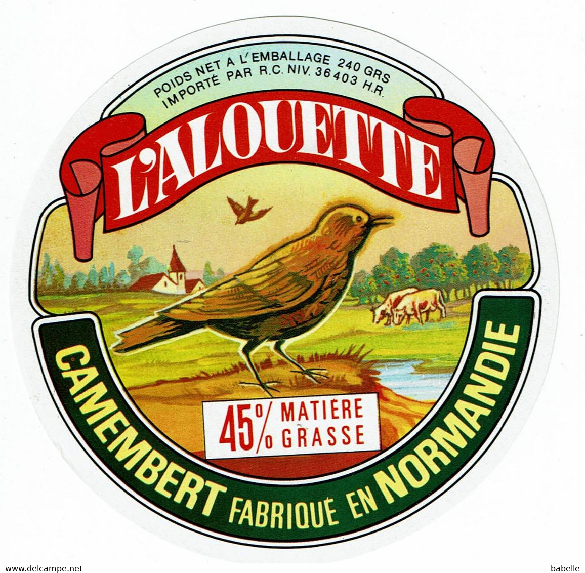 Et. Camembert De Normandie " L'ALOUETTE " Import/export - Cheese