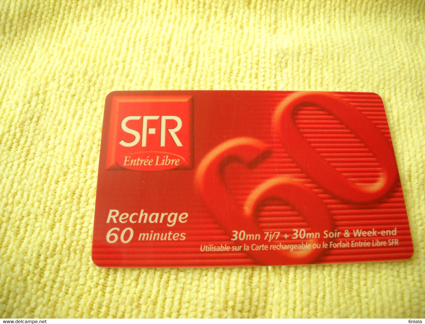 7265 Télécarte Collection Recharge SFR 60 Mn Entrée Libre  ( Recto Verso)  Carte Téléphonique - Otros & Sin Clasificación