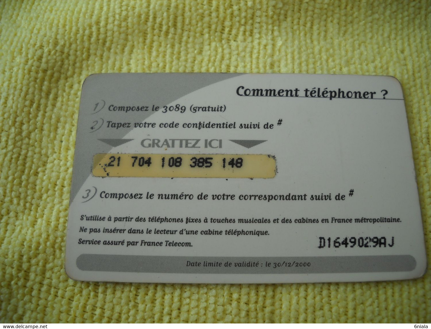 7264 Télécarte Collection Recharge 100 F France Télécom 3089  ( Recto Verso)  Carte Téléphonique - Andere & Zonder Classificatie