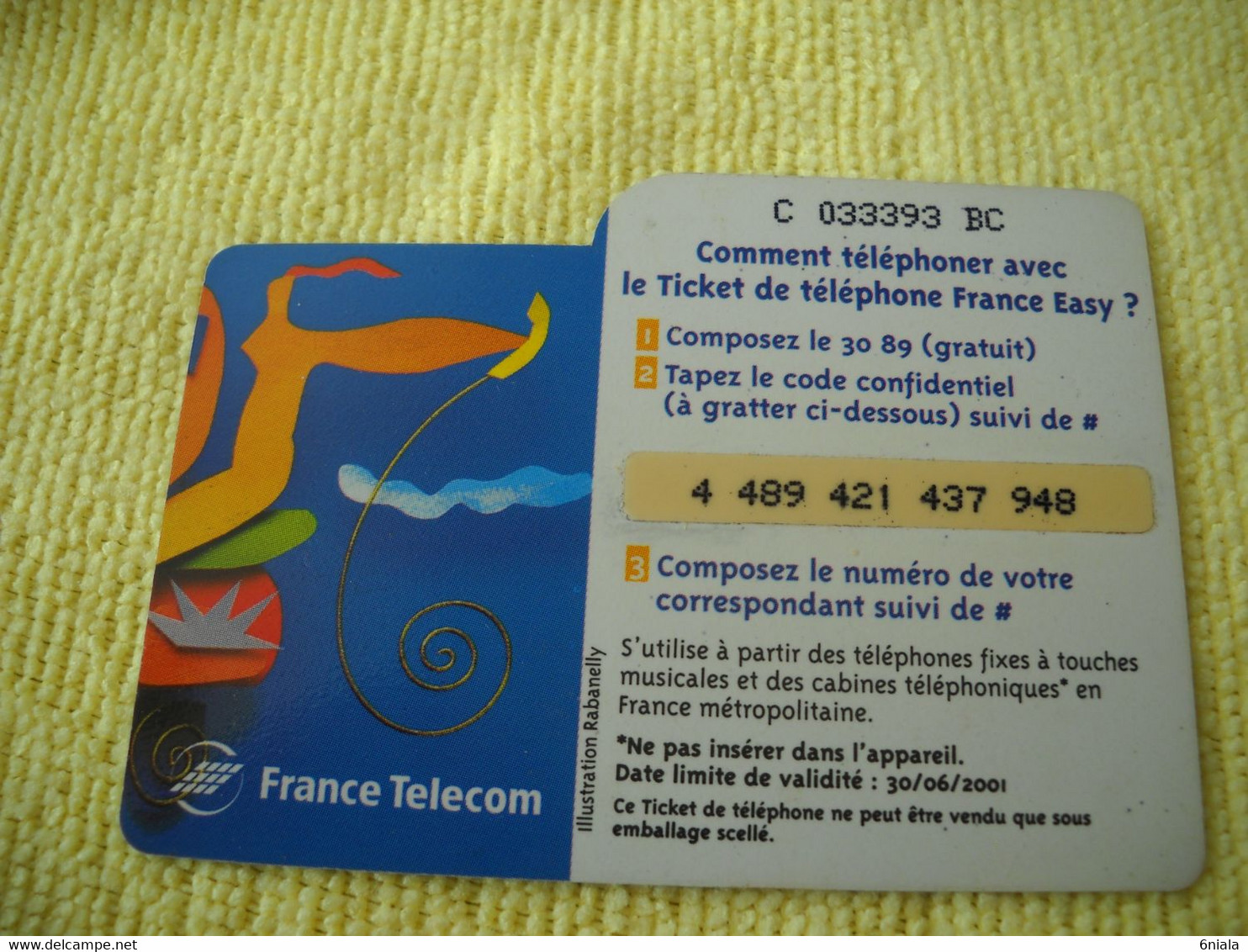 7267 Télécarte Collection Ticket  Recharge 50 F France Télécom France Easy   ( Recto Verso)  Carte Téléphonique - FT
