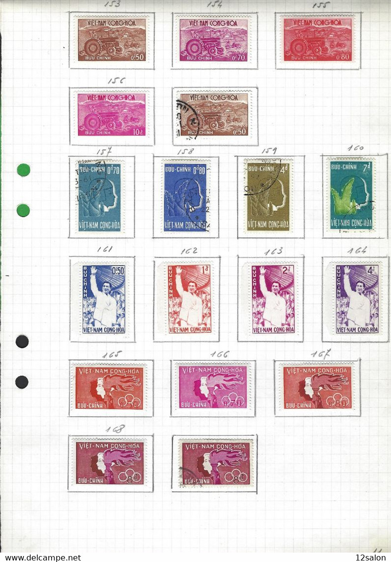 LOT  TIMBRES VIET-NAM Rare *, ** Et Obl  Entre 153 à 168 - Viêt-Nam