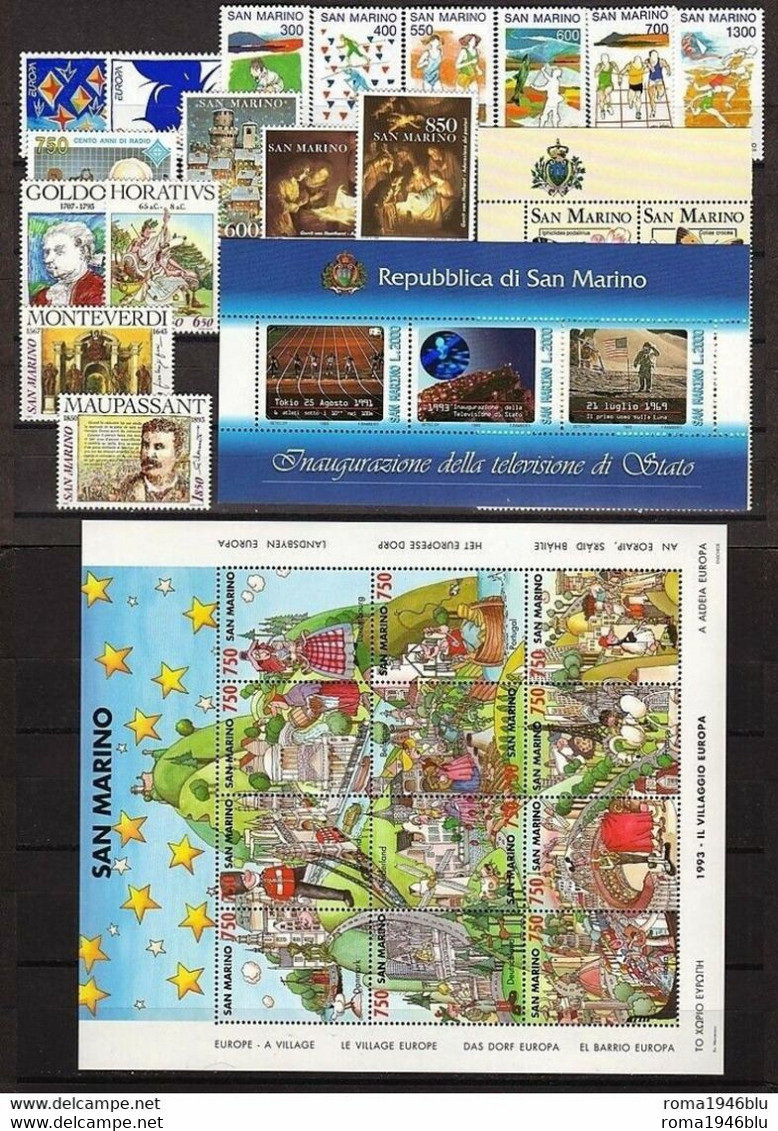 SAN MARINO 1993 ANNATA COMPLETA ** MNH - Annate Complete