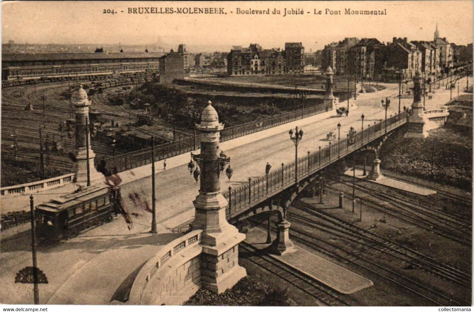 3 CP Bruxelles Molenbeek Bld Du Jubilé - Le Pont Monumental Tram    Rue De La Meuse   1914 -1912 - 1924 - St-Jans-Molenbeek - Molenbeek-St-Jean