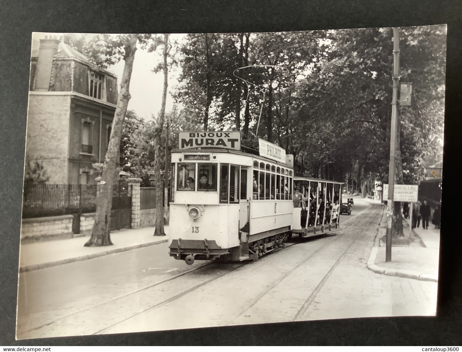 Photographie Originale De J.BAZIN : Tramways De FONTAINEBLEAU : Carr.Bd Gambetta / Route De Provins En1953 - Eisenbahnen