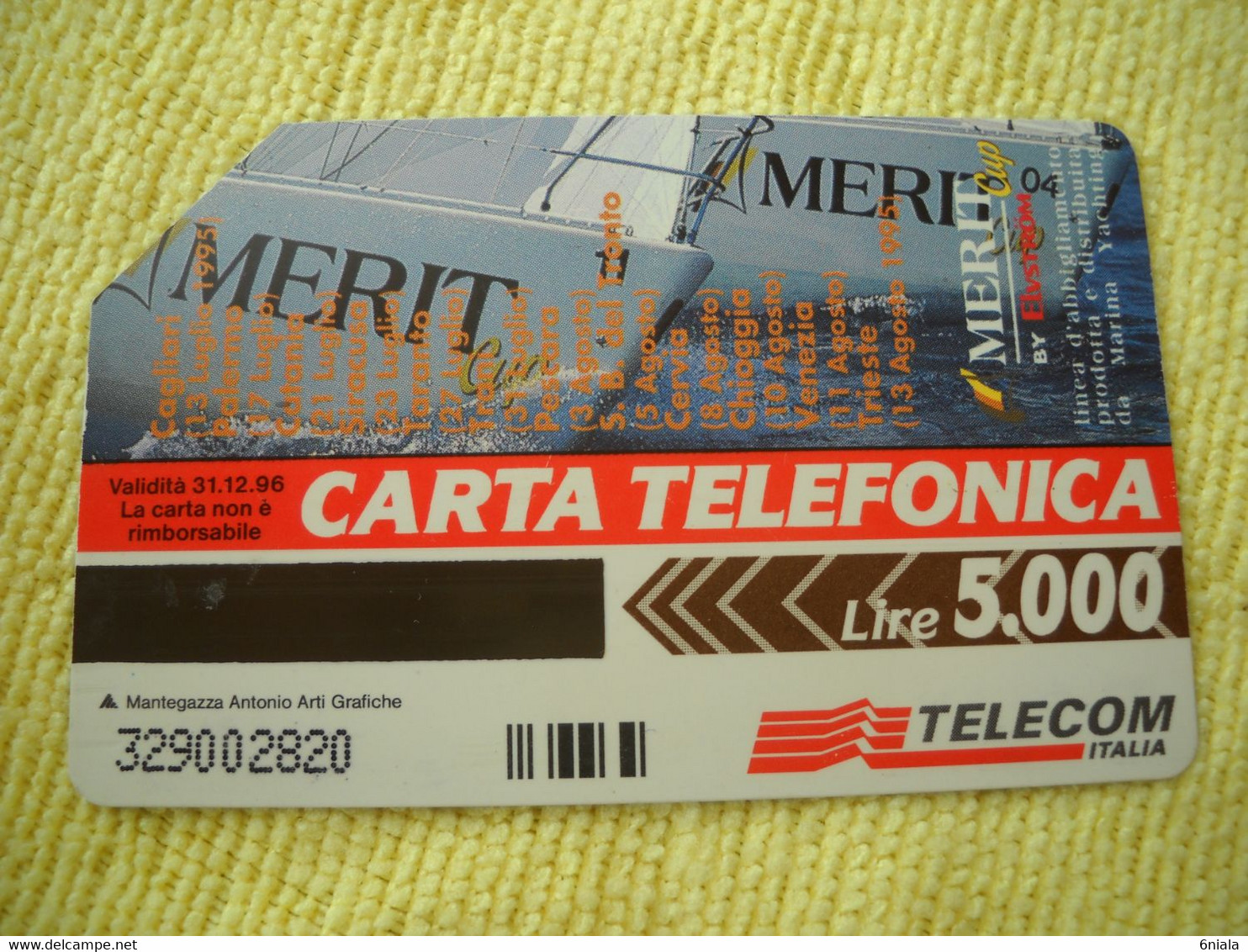 7281 Télécarte Collection MERIT CUP  GIRO ITALIE à La Voile Bateau Voilier ( Recto Verso)  Carte Téléphonique - Boats