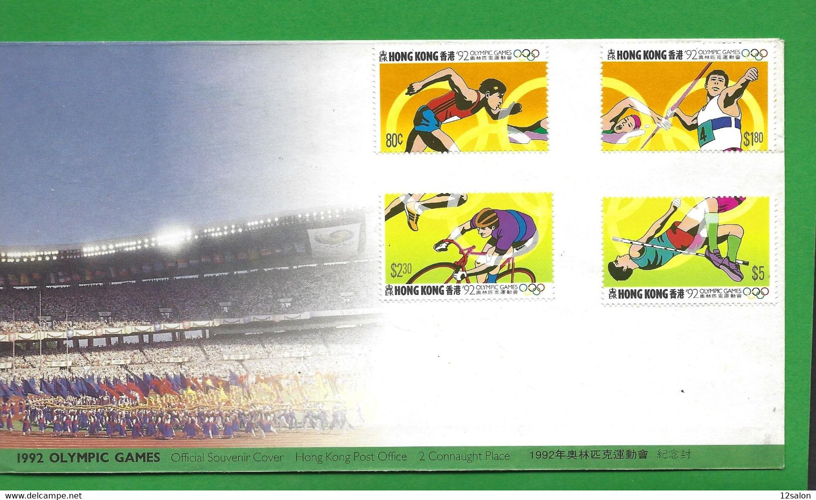 LETTRE HONG KONG JEUX OLYMPIQUES 1992 - Zomer 1992: Barcelona