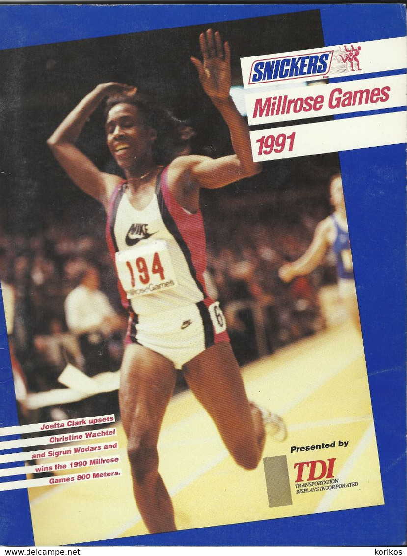 NEW YORK MILLROSE GAMES 1991 MEDIA GUIDE – ATHLETICS - TRACK AND FIELD - MAGAZINE - 1950-Hoy