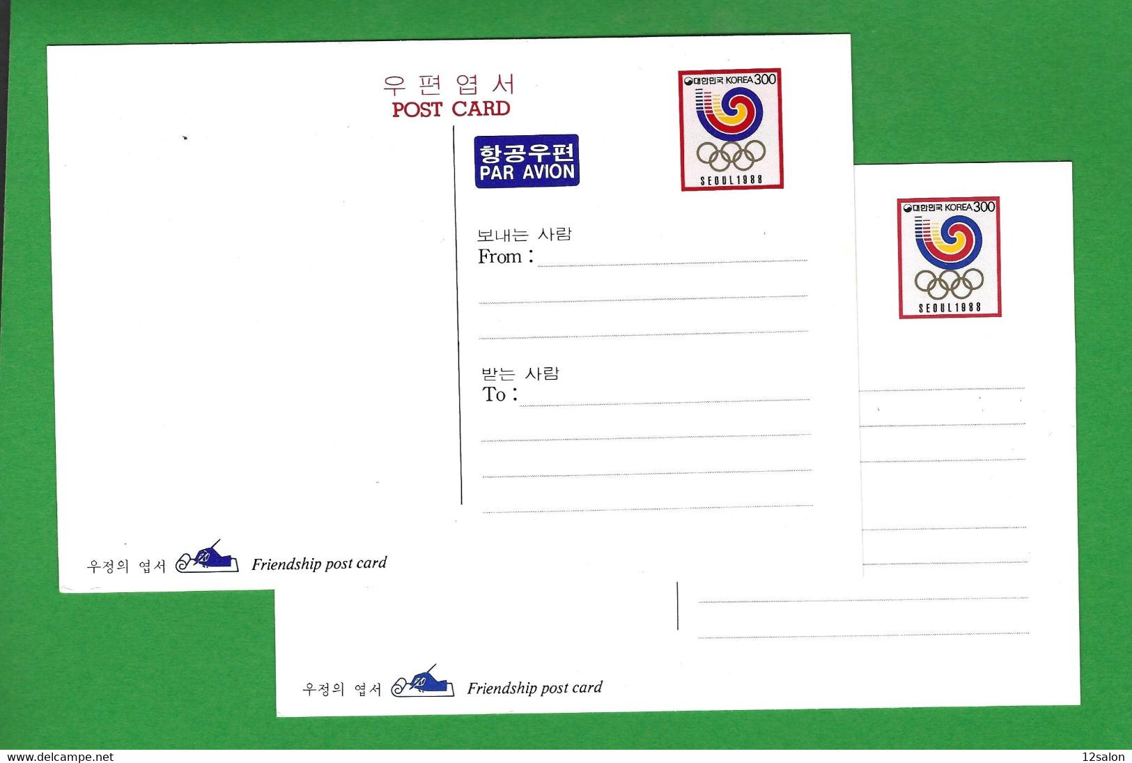 ENCART LUXE SOUVENIR JEUX OLYMPIQUES COREE SEOUL 1988 4 BLOCS ET 5 ENTIERS - Sommer 1988: Seoul