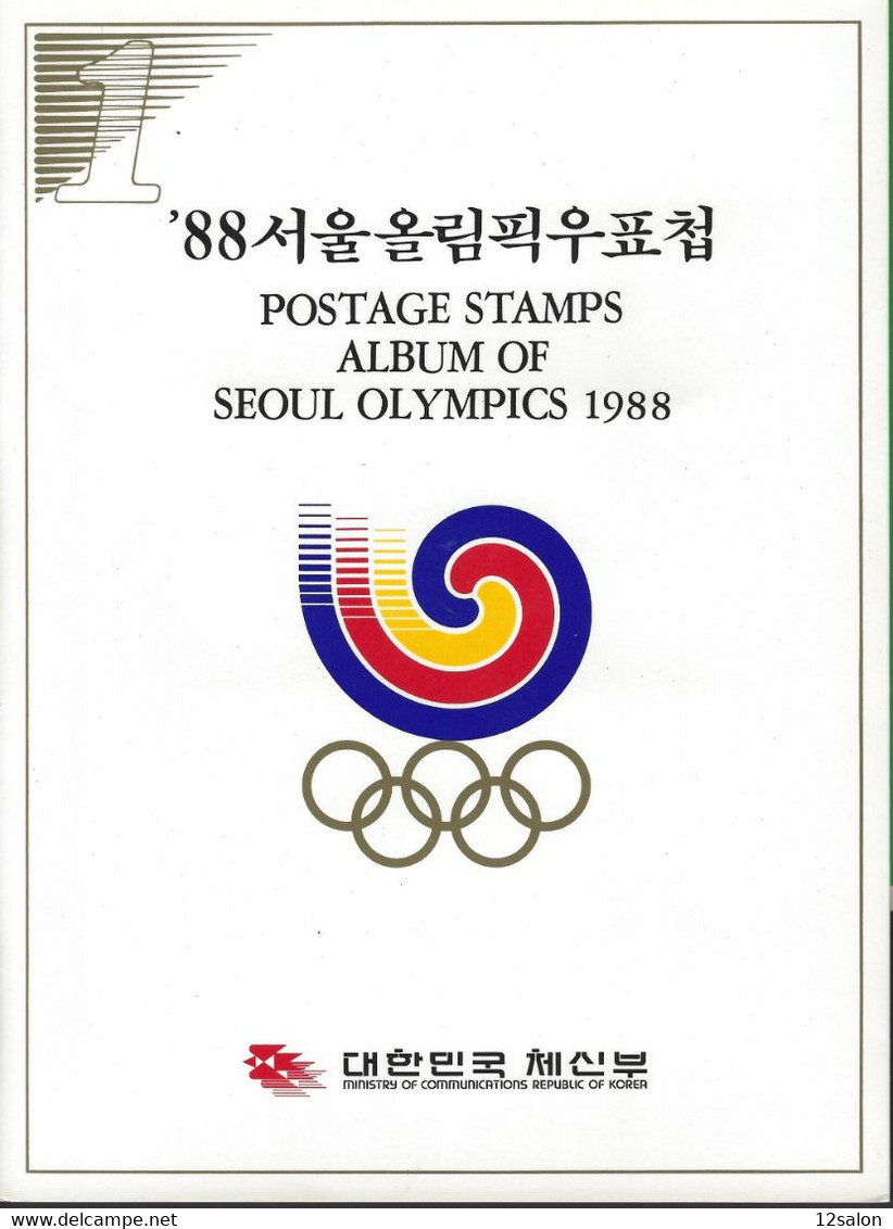 ENCART LUXE SOUVENIR JEUX OLYMPIQUES COREE SEOUL 1988 4 BLOCS ET 8 TIMBRES - Sommer 1988: Seoul