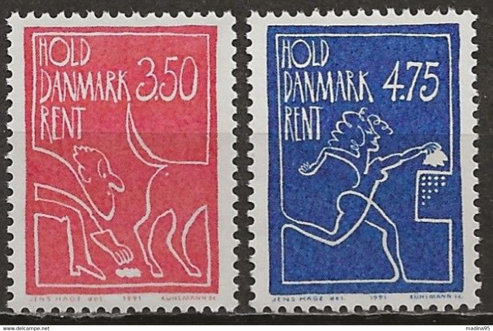 DANEMARK: **, N° YT 1013 Et 1014, TB - Neufs