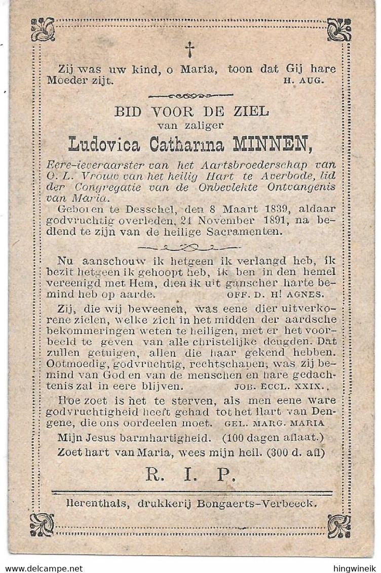 Minnen L.c. (dessel 1839-1881) - Godsdienst & Esoterisme