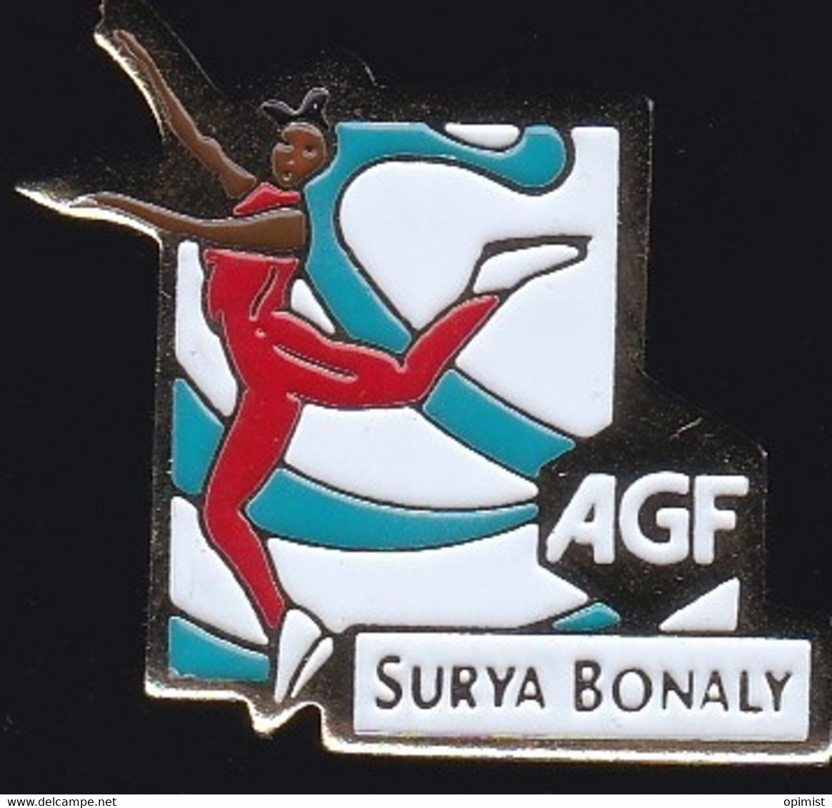 71539-Pin's-AGF Assurances.Patinage.Surya Bonaly. - Pattinaggio Artistico