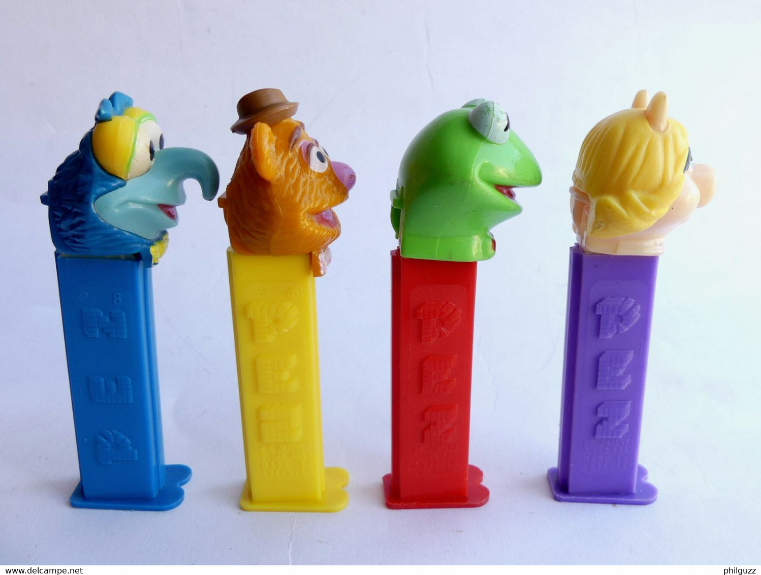 4 FIGURINES PEZ MUPPETS SHOW 1991 Kermit Peggy Gonzo 3.942.683 Usine 8 Fonzy 4.966.305 Usine 7 - ( Figurine ) - Pez