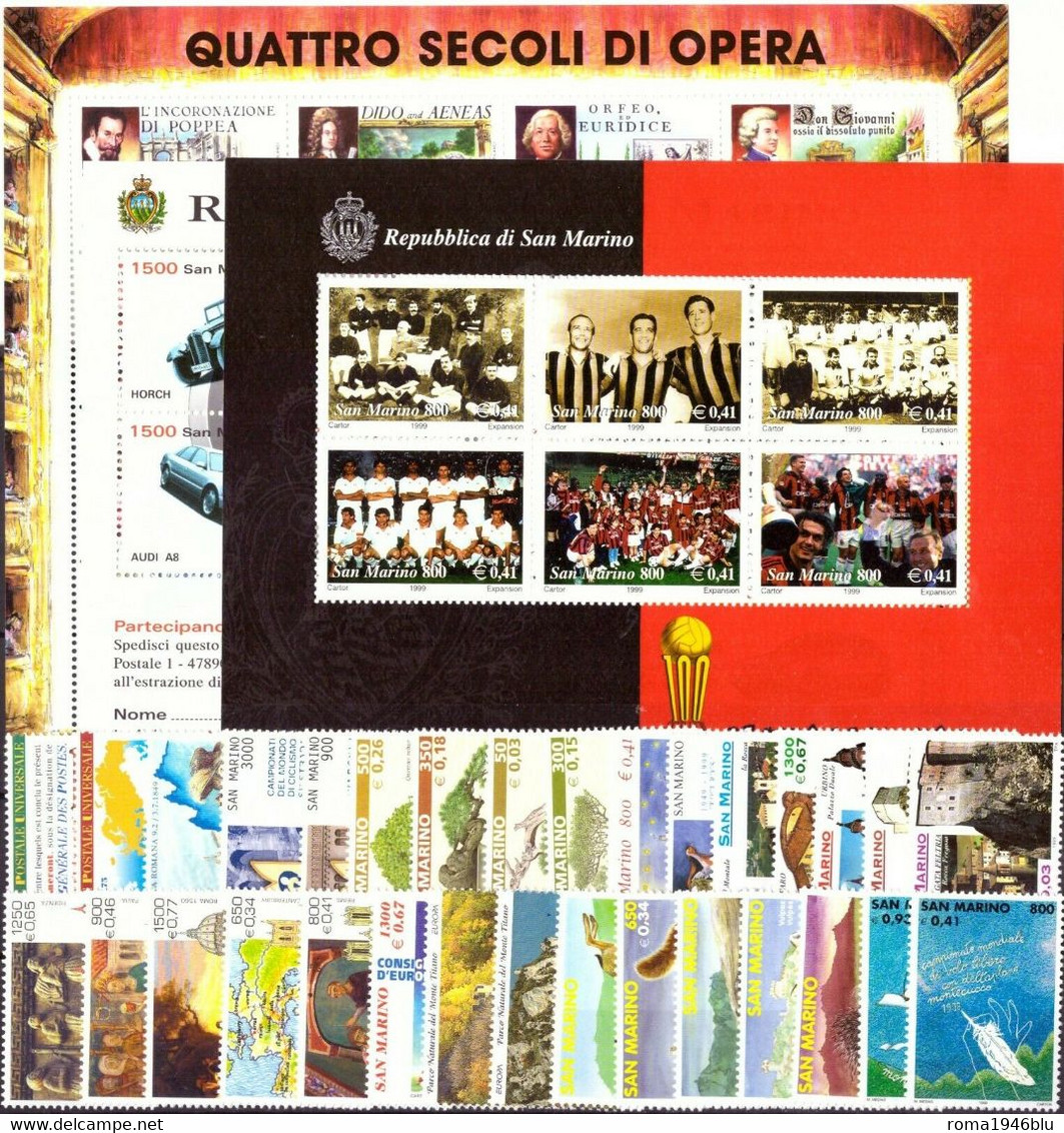 SAN MARINO 1999 ANNATA COMPLETA ** MNH - Komplette Jahrgänge