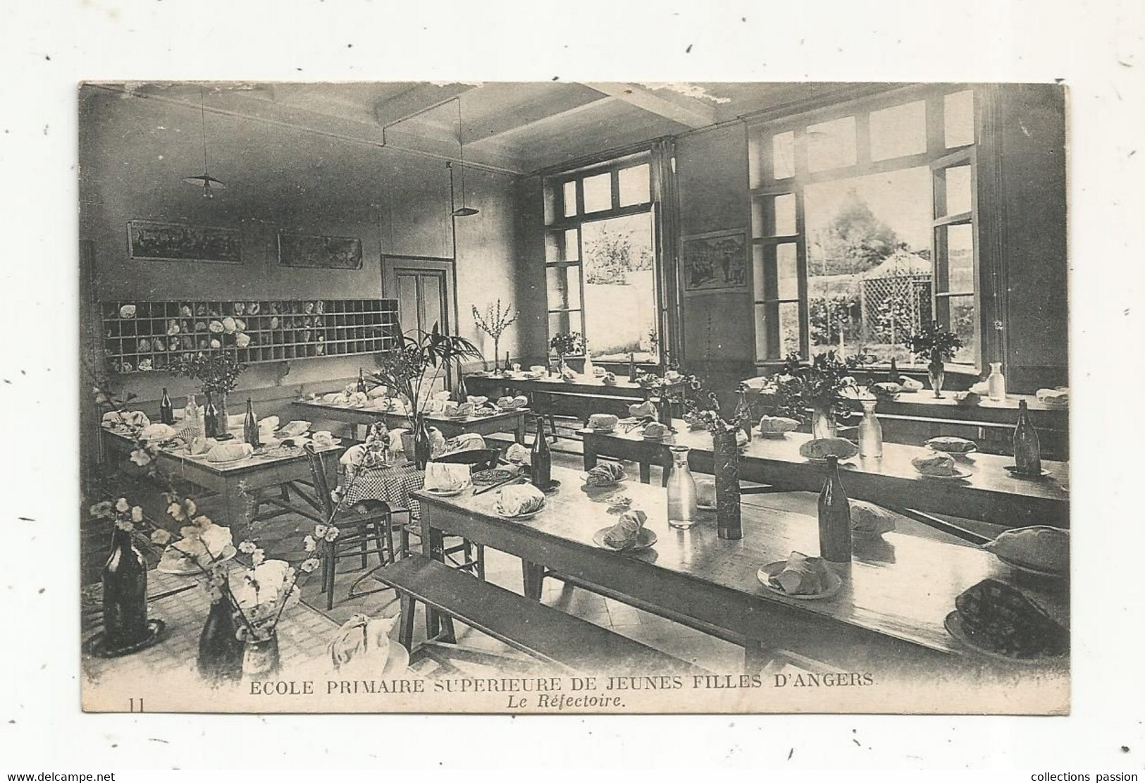JCR , Cp , école Primaire Supérieure De Jeunes Filles D'ANGERS, Le Réfectoire, écrite 1920 - Schulen
