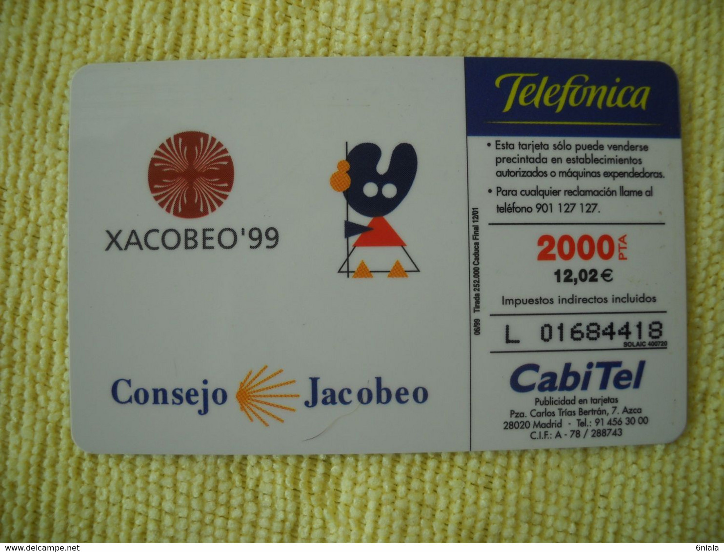 7296 Télécarte Collection  XACOBEO 99 Consejo Jacobeo  ( Recto Verso)  Carte Téléphonique - Sonstige & Ohne Zuordnung