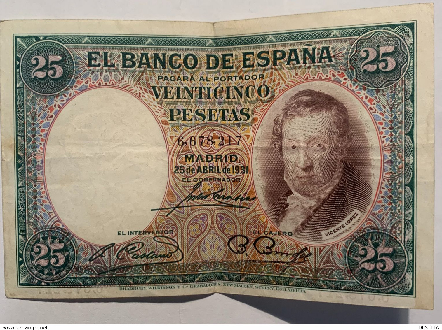 1931 ESPAÑA 25 Pesetas - 25 Peseten