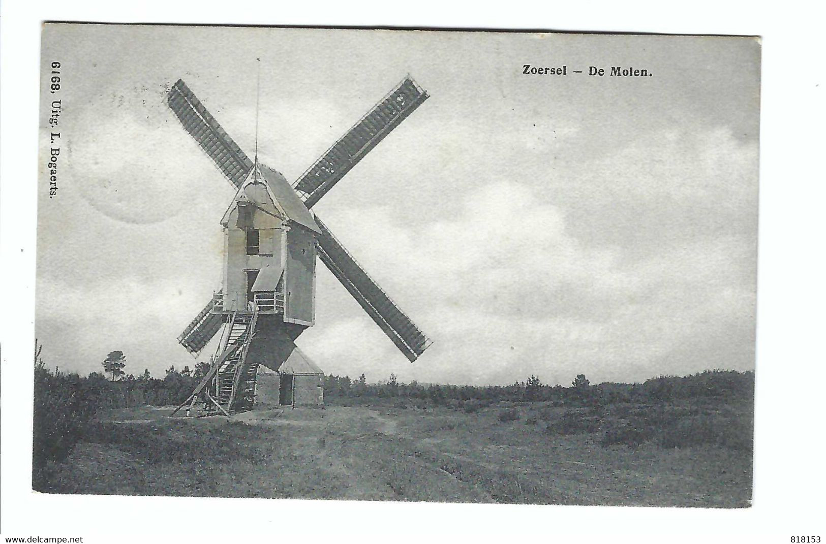 Zoersel - De Molen 1913                  6168, Uitg. L. Bogaerts - Zörsel