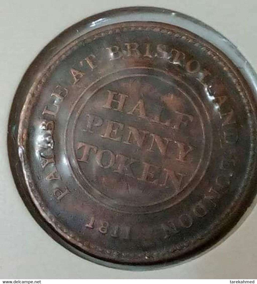 GREAT-BRITAIN - BRISTOL AND LONDON - 1811 PATENT SHEATHING HALF PENNY SHIP - Other & Unclassified