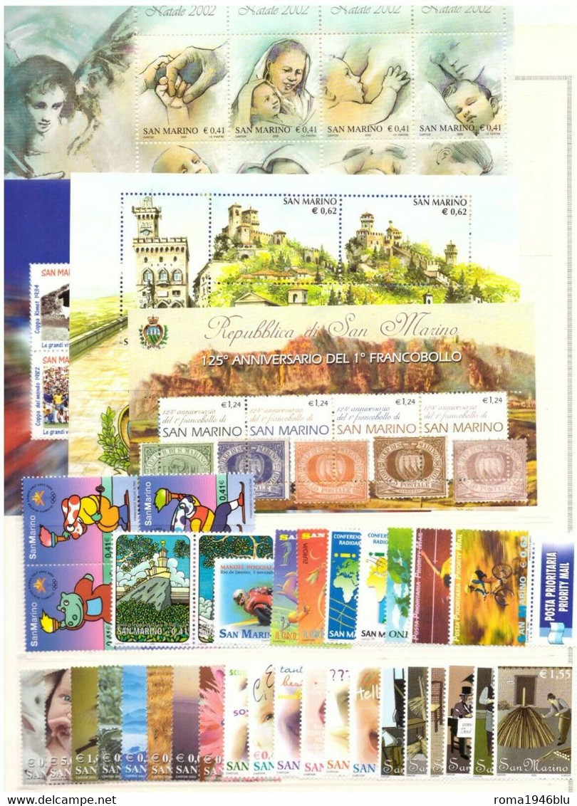 SAN MARINO 2002 ANNATA COMPLETA ** MNH - Años Completos