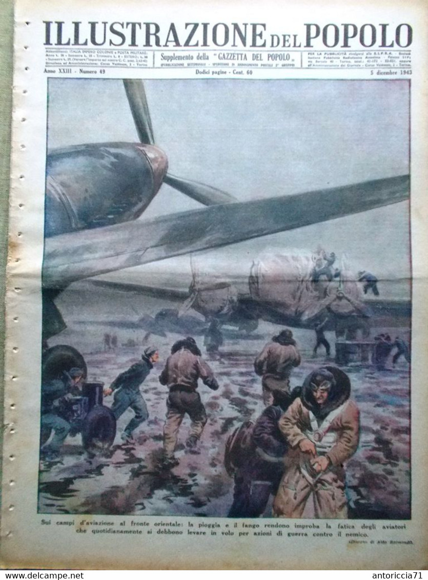 Illustrazione Del Popolo 5 Dicembre 1943 WW2 Compositori Gemelli Funghi Cantina - Guerra 1939-45