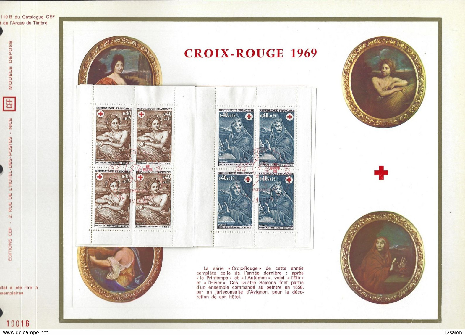 CROIX ROUGE 1ER JOUR 1969 N° 11619 1620 - Croce Rossa