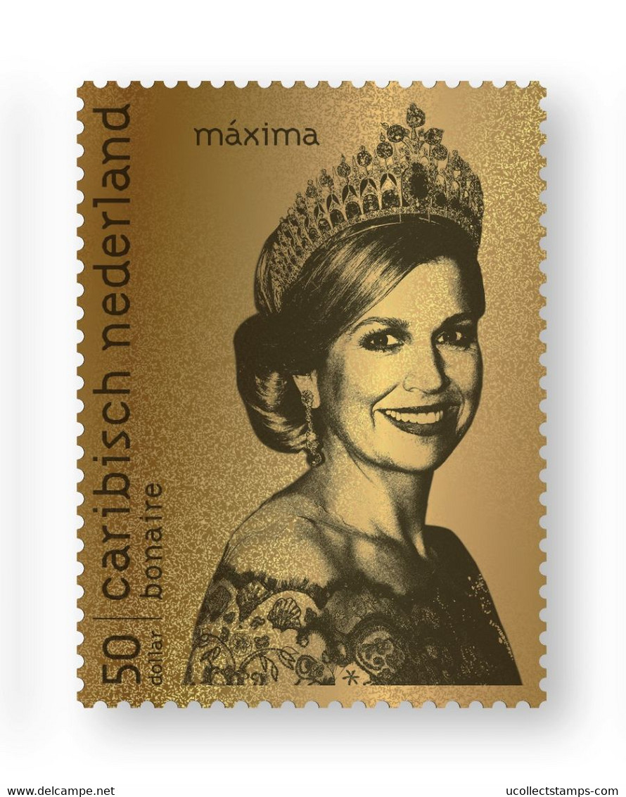 Caribisch Nederland Bonaire  2021 Koningin Maxima 50jr  Queen Maxima GOLD STAMP !!    Postfris/mnh/neuf - Ohne Zuordnung