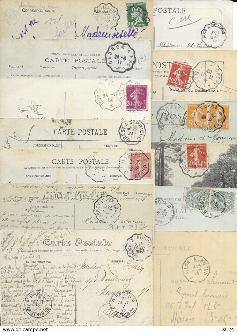 LOT DE 500 CARTES AVEC CACHET CONVOYEUR / AMBULANT . PERIODE 1900/1950 Environ. - Posta Ferroviaria