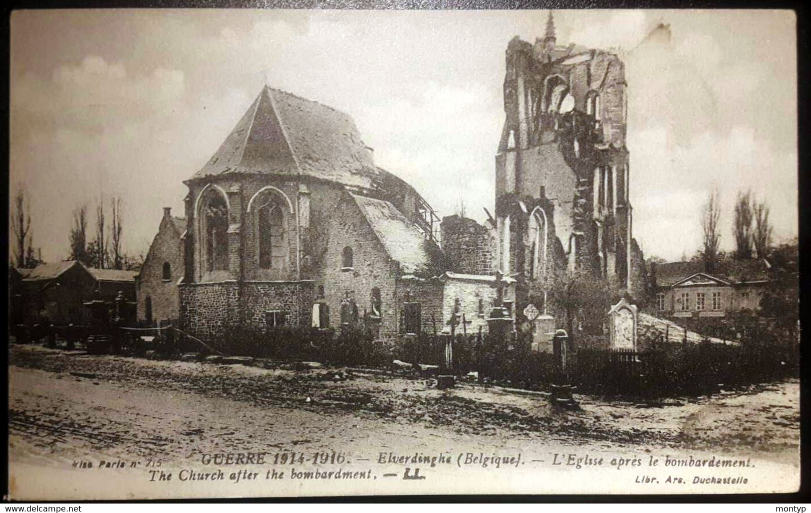 Elverdinge L'eglise Apres Le Bombardement - Ieper