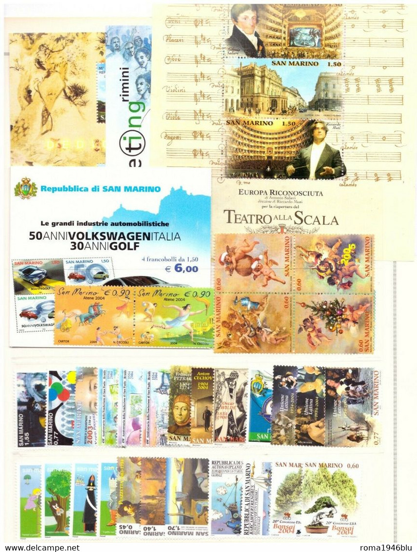 SAN MARINO 2004 ANNATA COMPLETA ** MNH - Komplette Jahrgänge