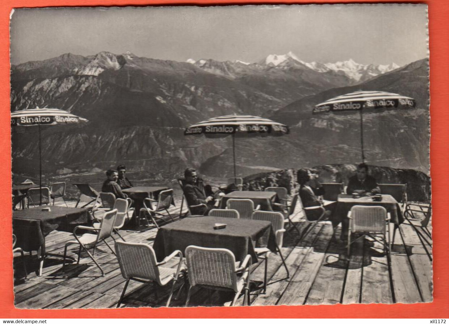 ZOW-01 Crans-Montana  Terrasse Du Restaurant Des Violettes  Weisshorn Anniviers. Photoglob 12845,non Circ.Grand Format - Anniviers