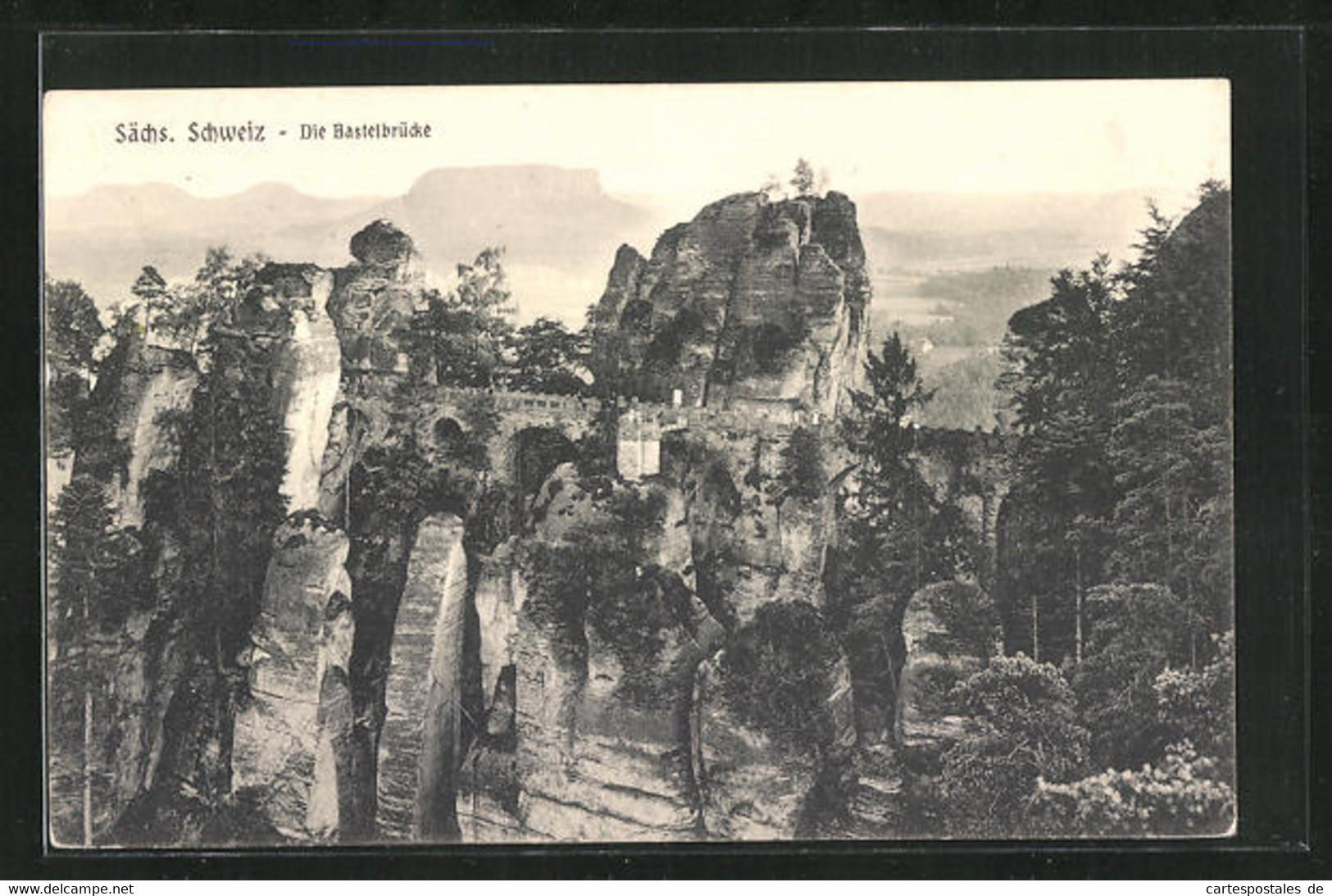 AK Bastei, Blick Auf Die Basteibrücke - Bastei (sächs. Schweiz)