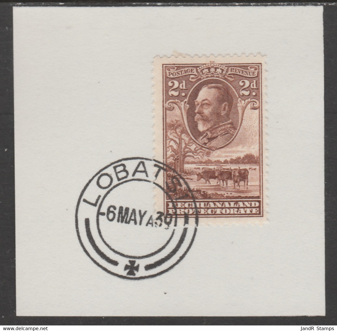 Bechuanaland 1932 KG5 Cattle 2d On Piece Cancelled With Madame Joseph Forged Postmark Type 57 - 1885-1895 Crown Colony