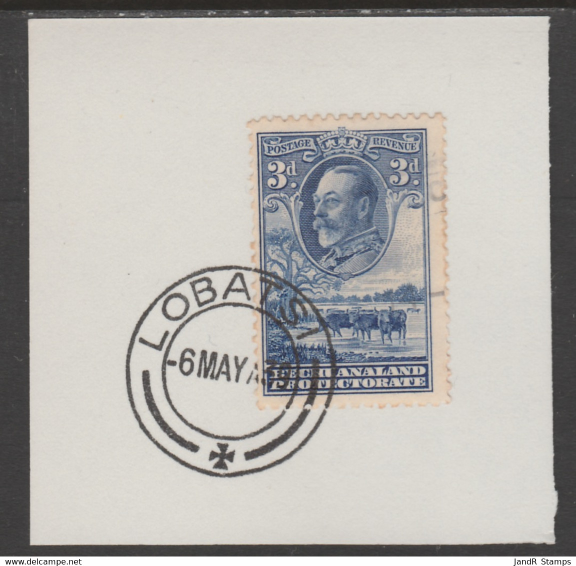 Bechuanaland 1932 KG5 Cattle 3d On Piece Cancelled With Madame Joseph Forged Postmark Type 57 - 1885-1895 Kolonie Van De Kroon