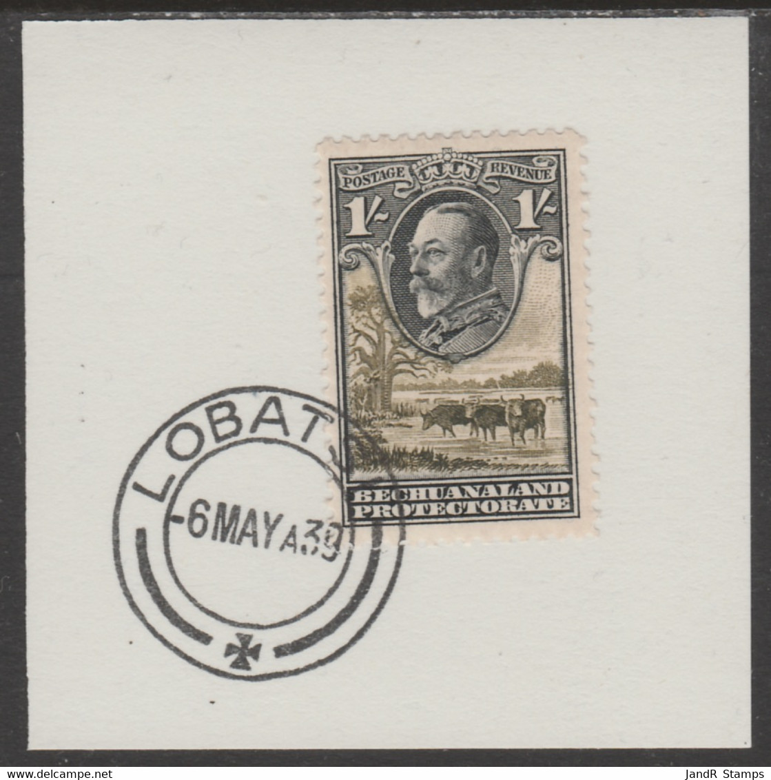 Bechuanaland 1932 KG5 Cattle 1s On Piece Cancelled With Madame Joseph Forged Postmark Type 57 - 1885-1895 Crown Colony