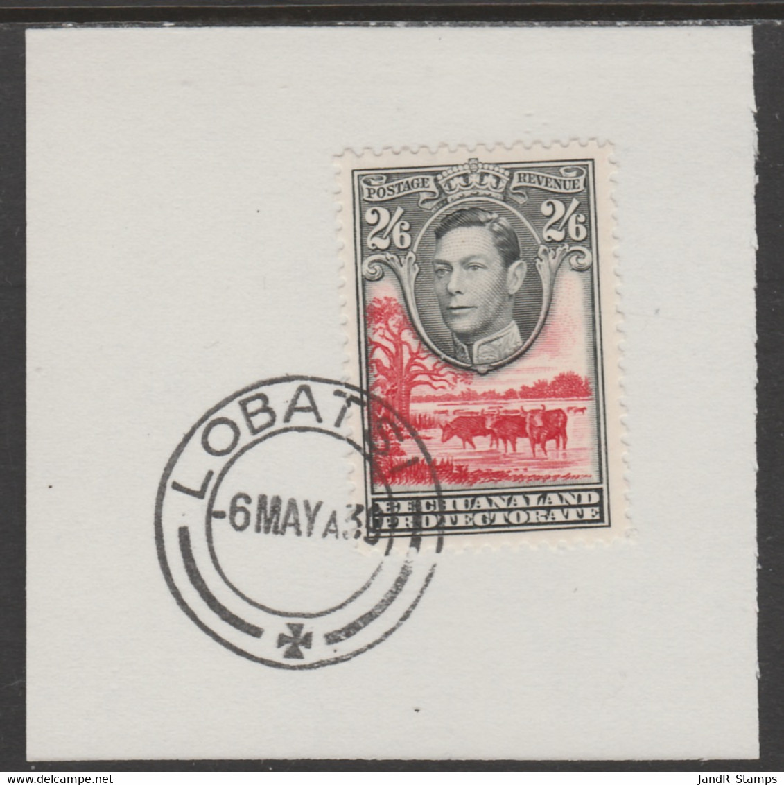 Bechuanaland 1938 KG6 Cattle 2s6d On Piece Cancelled With Madame Joseph Forged Postmark Type 57 - 1885-1895 Colonia Británica