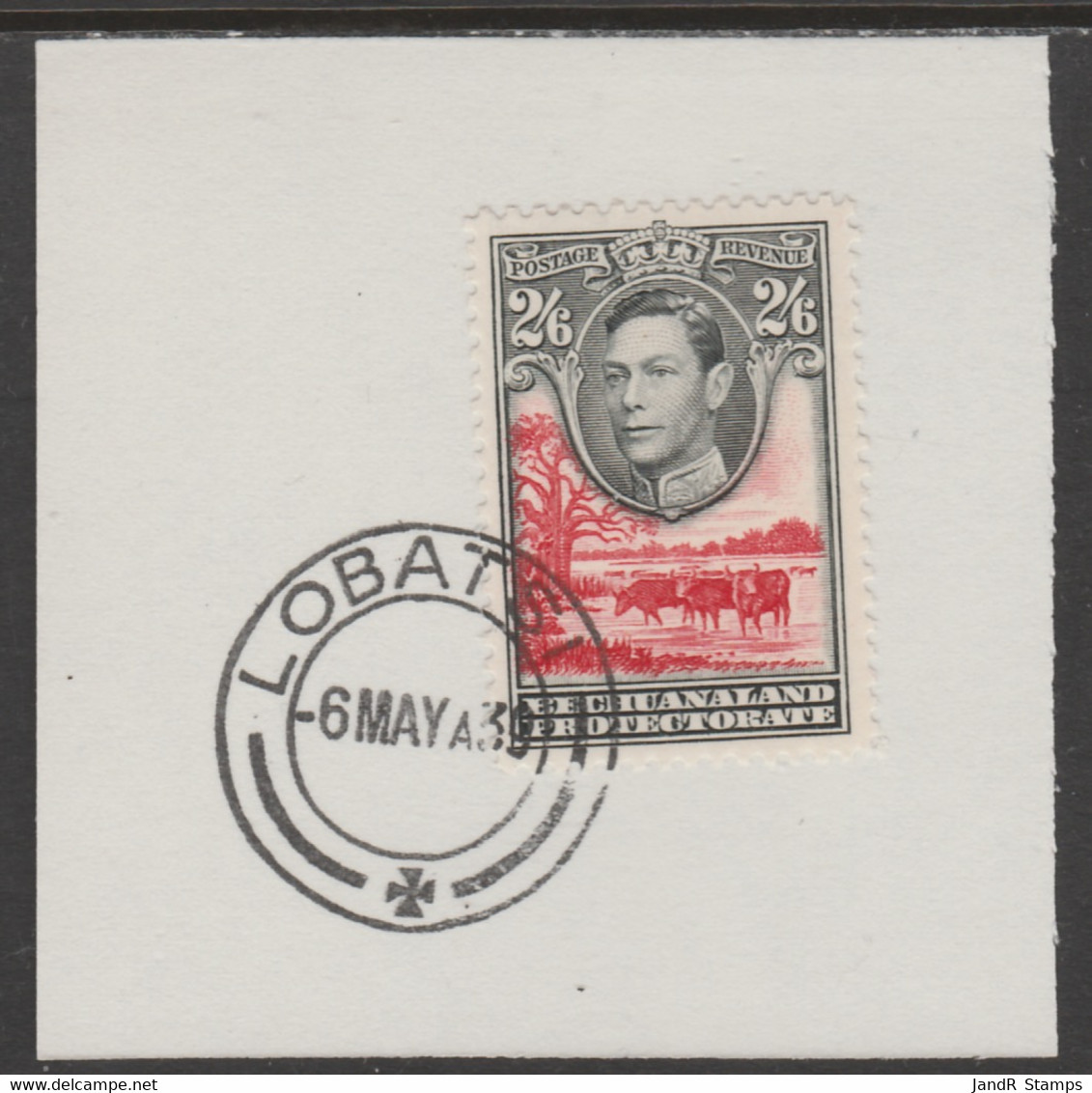 Bechuanaland 1938 KG6 Cattle 2s6d On Piece Cancelled With Madame Joseph Forged Postmark Type 57 - 1885-1895 Crown Colony