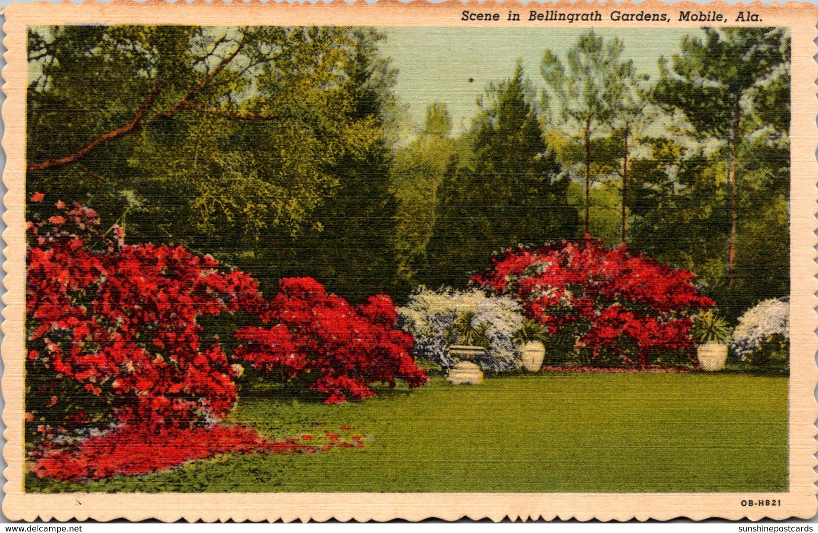 Alabama Mobile Beautiful Scene In Bellingrath Gardens Curteich - Mobile